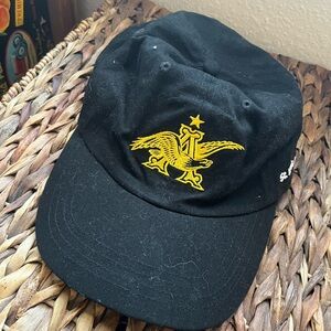 Anheuser Busch Golden Eagle Baseball Cap Dad Hat OSFM Black Gold Embroidered